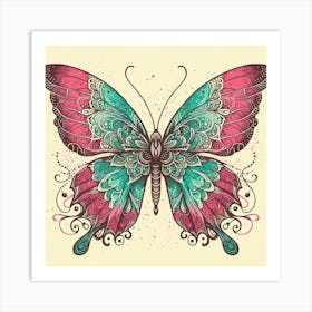 Illustration lace butterfly 6 Art Print