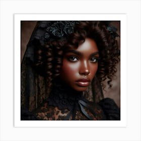 Gothic Black Beauty Art Print