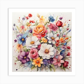 Watercolor Flowers 5 Art Print