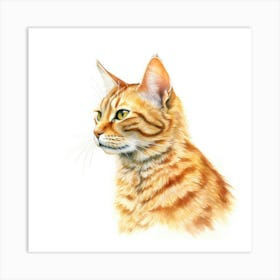 California Spangled Gold Cat Portrait 2 Art Print