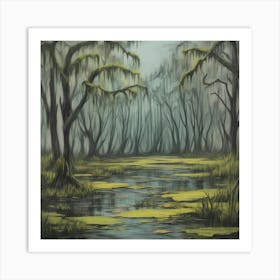 Misty Swamp Art Print