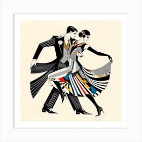 Deco Dancers Art Print