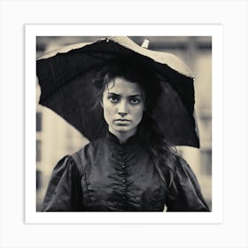 Victorian Woman With Umbrella 3 Art Print