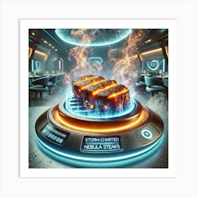 A Futuristic Culinary Dish Named Storm Charred Ne Art Print