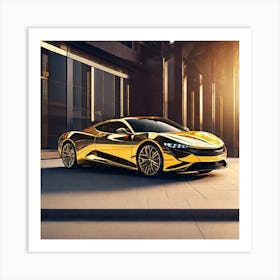 Gold Car 1 Art Print