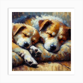 Two Dogs Sleeping Art Print