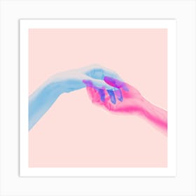 Two Hands Reaching For Each Other Art Print