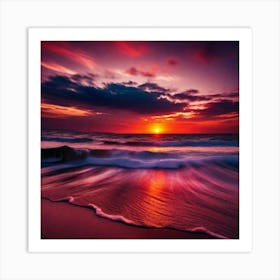 Sunset On The Beach 576 Art Print
