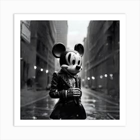 Mickey Mouse In The Rain Art Print
