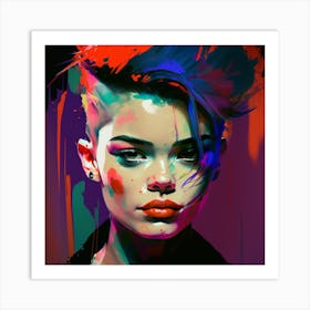 Punk Fine Art Style Portrait Art Print