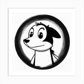 Dog In Black And White Art Print