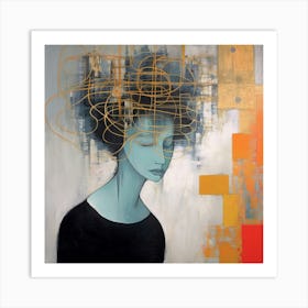 Conceptual Abstract Portrait Of Woman 2 Art Print