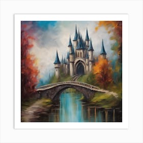 fantasy castle with gothic spires photoreal by realfnx Art Print