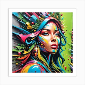 Colorful Woman Abstract 1 Art Print