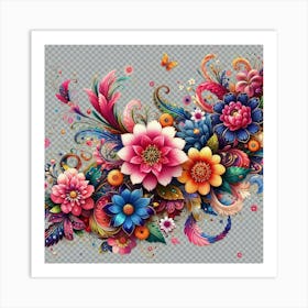 Colorful Flowers 1 Art Print