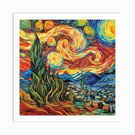 Digtal Art, Van Gogh Style Art Print