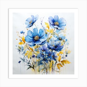 Blue Cosmos Art Print