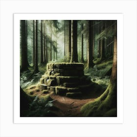 Stone Circle In The Forest 1 Art Print