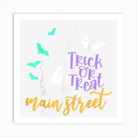 Trick Or Treat Down Main Street Funny Boo Halloween Art Print