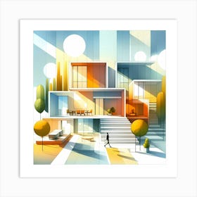 Abstract Modern House Art Print