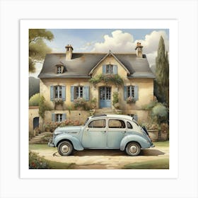 French Country Cottage art Art Print