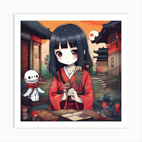 Manga Japanese Girl 1 Art Print