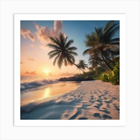 Sunset On The Beach Art Print