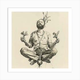 Meditating Man Art Print