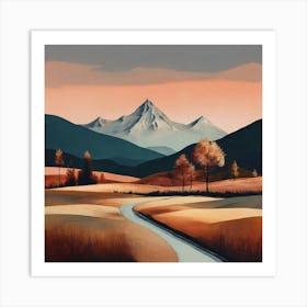 Landscape With Mountains 7 Art Print
