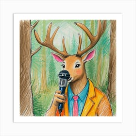 Deer In The Woods 114 Art Print