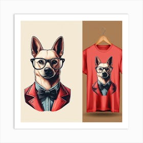 Dog With Glasses Art Print