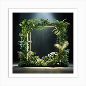 Illuminate The Scene With A Picturesque Modern Tropical Frame Blooming With An Array Of Vividly Hue Art Print