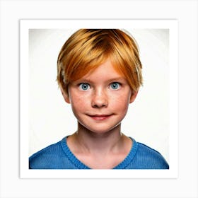 Firefly Adorable Strawberry Blond Boy With Freckles And Blue Eyes 51537 Art Print