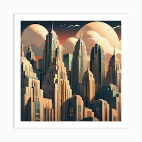 Modern City Skyline Art Print