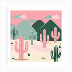 Cactus In The Desert 1 Art Print