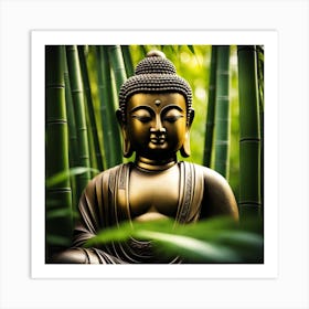 Buddha In The Bamboo Forest 1 Art Print