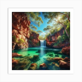 Waterfall In The Gorge Art Print