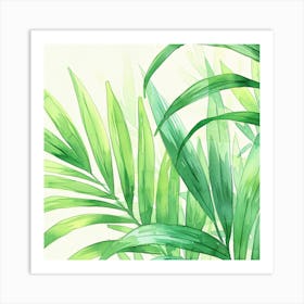 Watercolor Palm Leaves Art Print