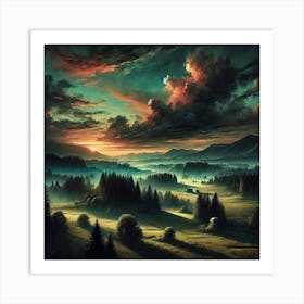 Sunset In The Mountains 161 Art Print