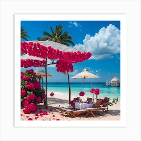 Roses On The Beach Art Print