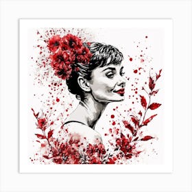 Audrey Hepburn Portrait Painting (11) Art Print