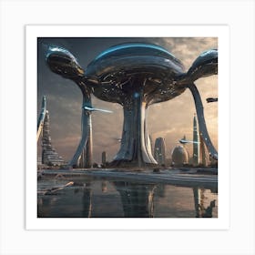 Futuristic City 348 Art Print