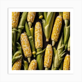 Sweetcorn As A Frame Mysterious Art Print