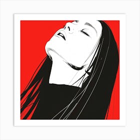 Woman With Long Hair 1 Art Print