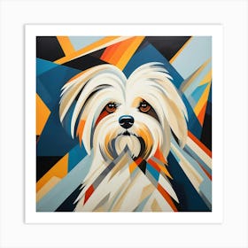 Abstract modernist maltese dog Art Print