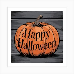 Happy Halloween Pumpkin Art Print