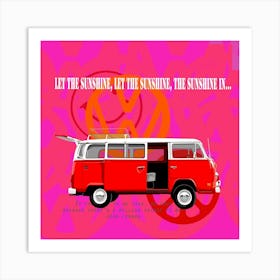 VW Van Flower Power Art Print