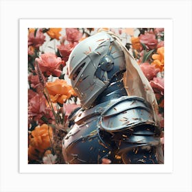 Knight In Flowers Art Print