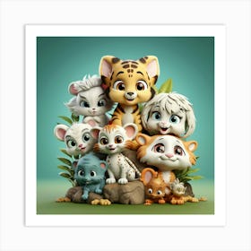 Tiger Family Art Print