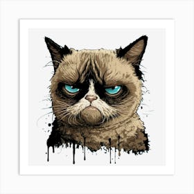 Grumpy Cat Annoyed Pet Animal Art Print